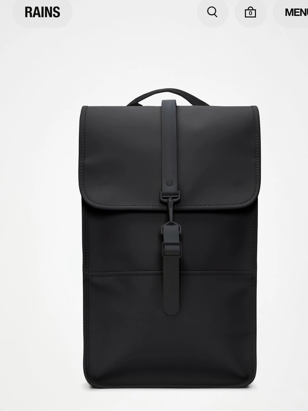 Rains Black Signature Flap Backpack